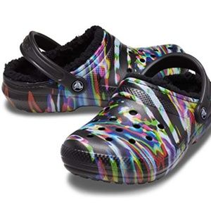 Tie dye Crocs fleece lined size w11 m9